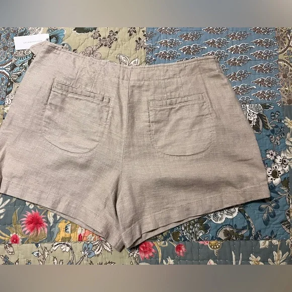 Anthropologie Women’s Size 8 Tan Linen Skort - Picture 7 of 14